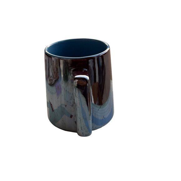 Iridescent Ceramic Mug With Blue Interior - Picture 2 of 14